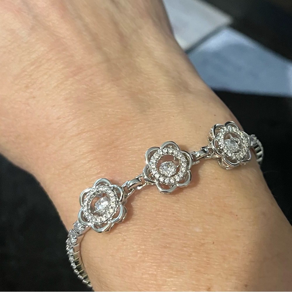 JTV Silver Floral Bracelet